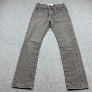 Levis 511 Pants‎ Youth Boys 18 Reg 29X29 Gray Stretch Slim Straight Leg Denim